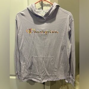 Women’s Champion hoodie logo shirt purple lilac large
